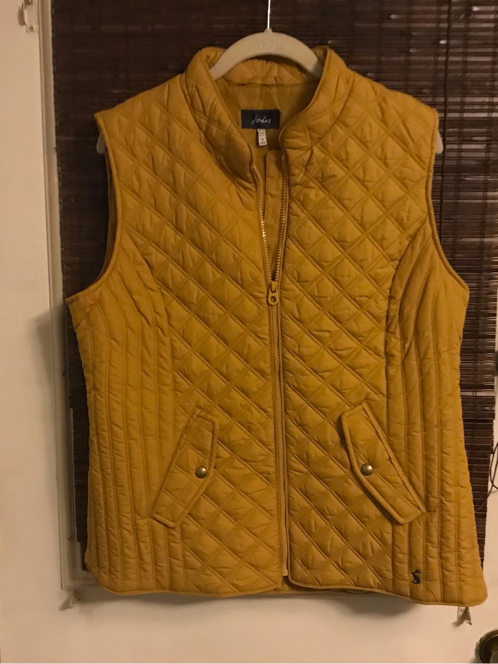 Joules Quilted Mustard Yellow Vest - Women's Sleeveless Jacket